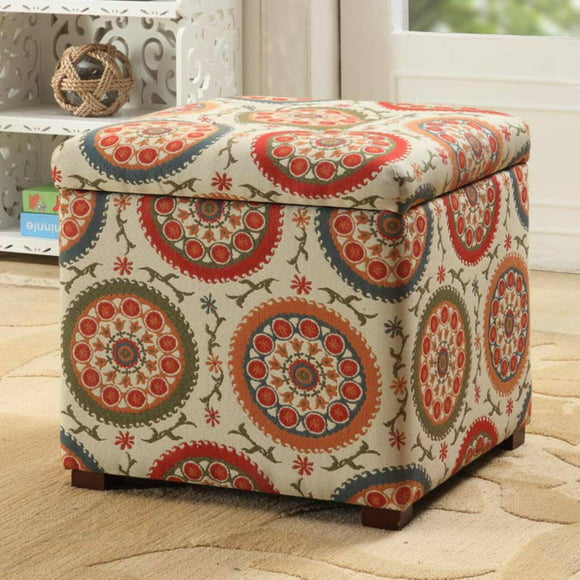 Multicolor Under Desk Foot Stool for Living Room Office Ottoman with Cover Ambesonne Modern Rectangle Pouf 25 Halloween Magic Mysterious Symbols Fox Flowers Doodle Flowers Feather Boho Tribal 